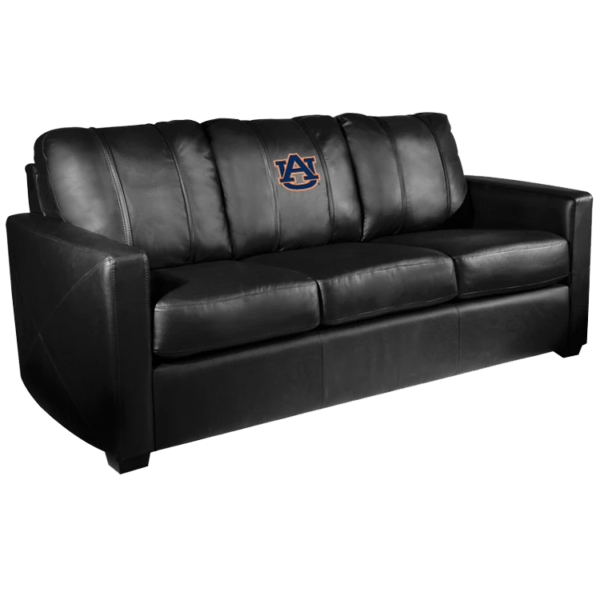 Black couch with Auburn logo