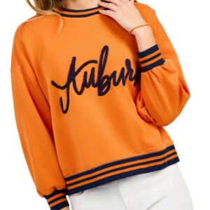 Mary Square Orange Script Auburn Sweater